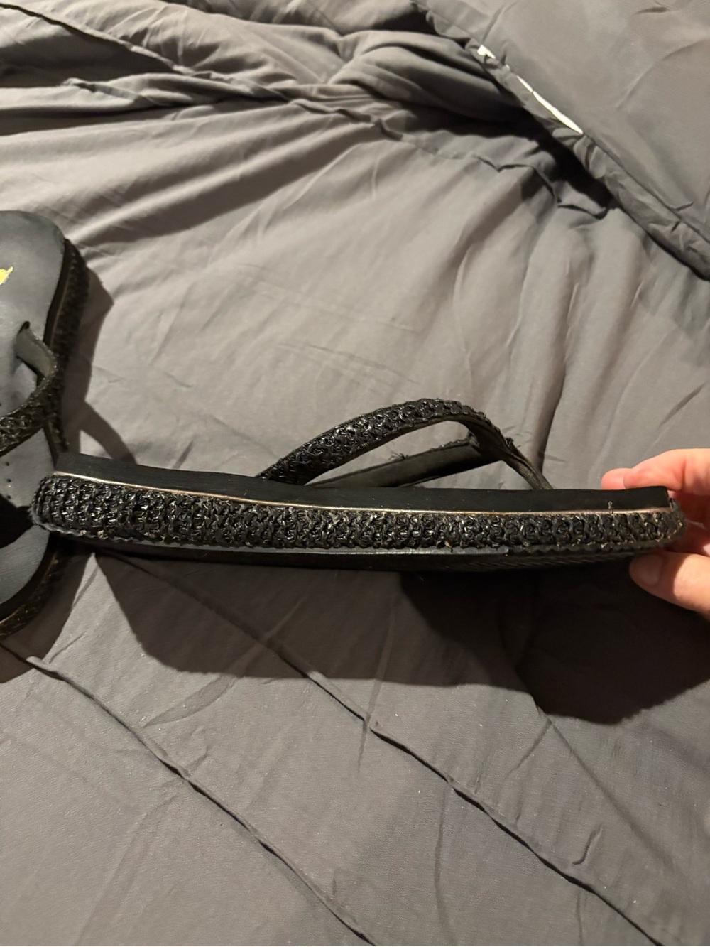 Volatile Black Braided Flip Flop Sandals - Picture 2 of 2